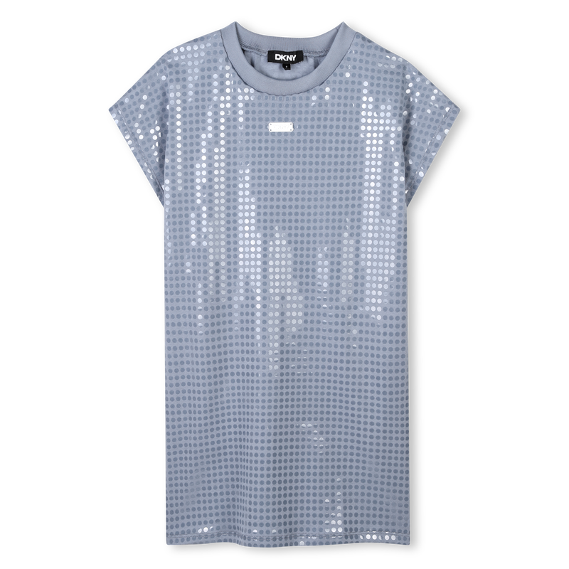 Abito in cotone con paillettes DKNY 
                        BAMBINA