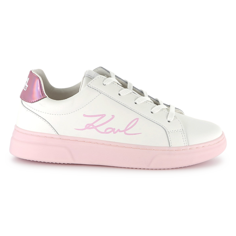 Sneakers in pelle con lacci KARL LAGERFELD KIDS 
                        BAMBINA