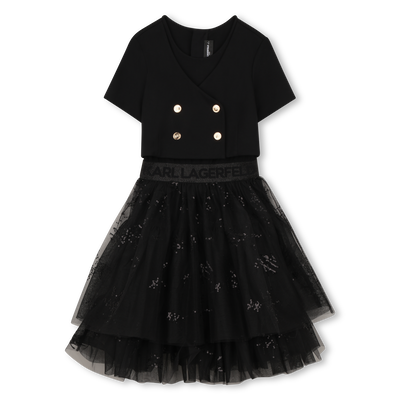 ABITO DA CERIMONIA BIMATERIALE KARL LAGERFELD KIDS BAMBINA