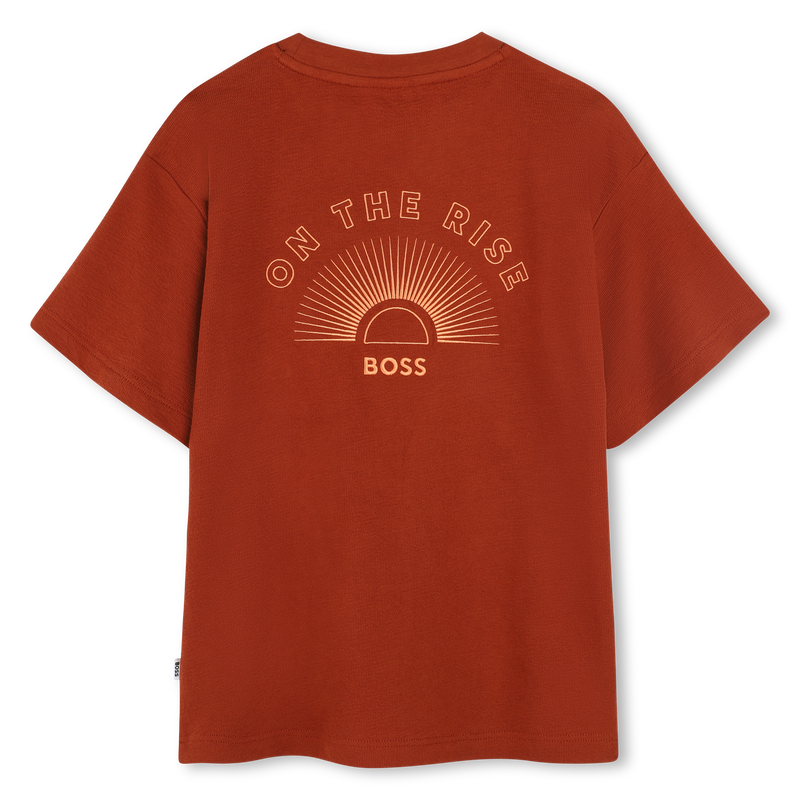 T-shirt in cotone ricamato BOSS 
                        RAGAZZO