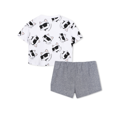 Set t-shirt e pantaloncini KARL LAGERFELD KIDS BAMBINA