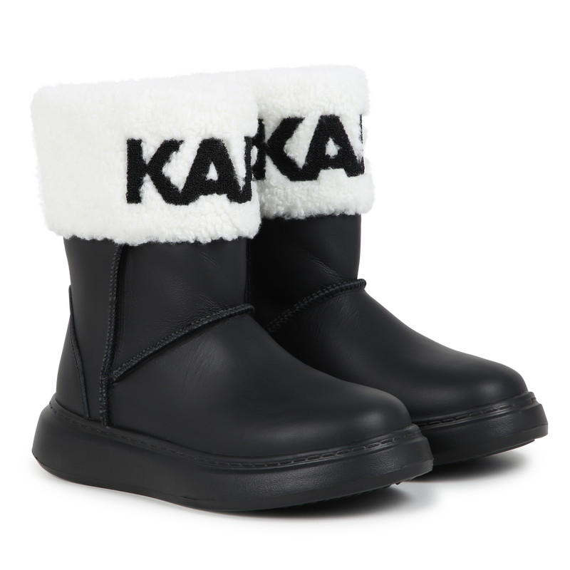 Cuffed Leather Ankle Boots KARL LAGERFELD KIDS 
                        BAMBINA