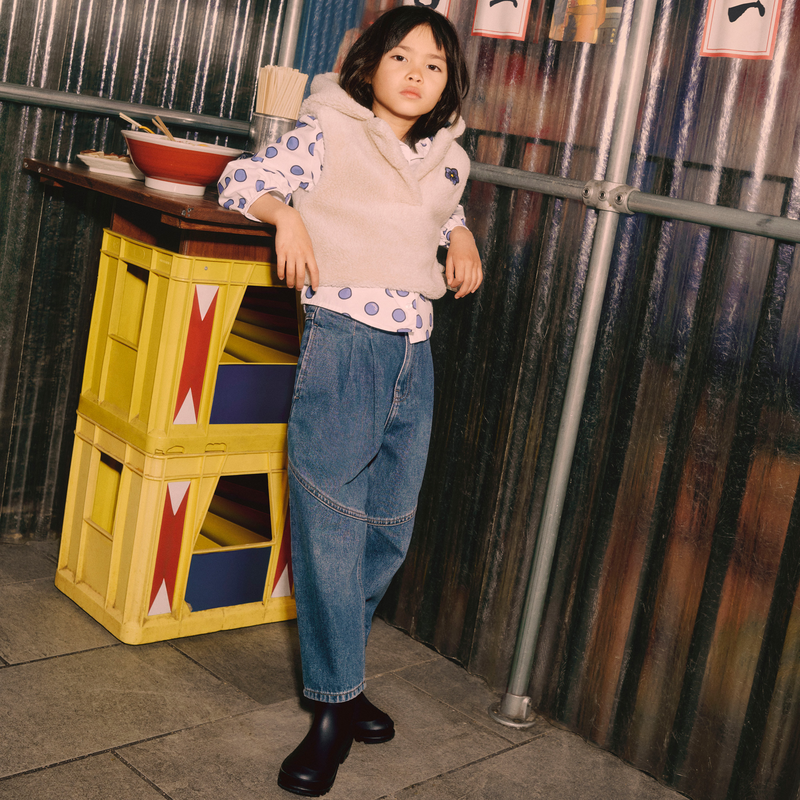 Jeans con inserti e pieghe KENZO KIDS 
                        BAMBINA