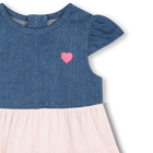 Vestito bimateriale con volant BILLIEBLUSH 
                    BAMBINA
