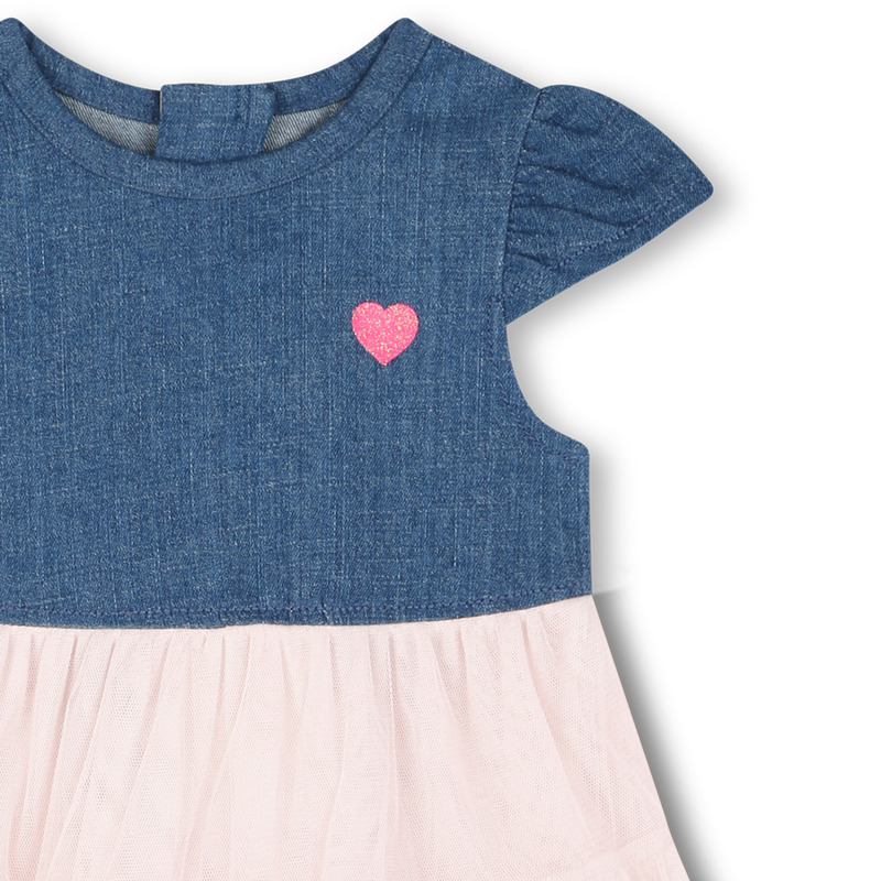 Vestito bimateriale con volant BILLIEBLUSH 
                        BAMBINA