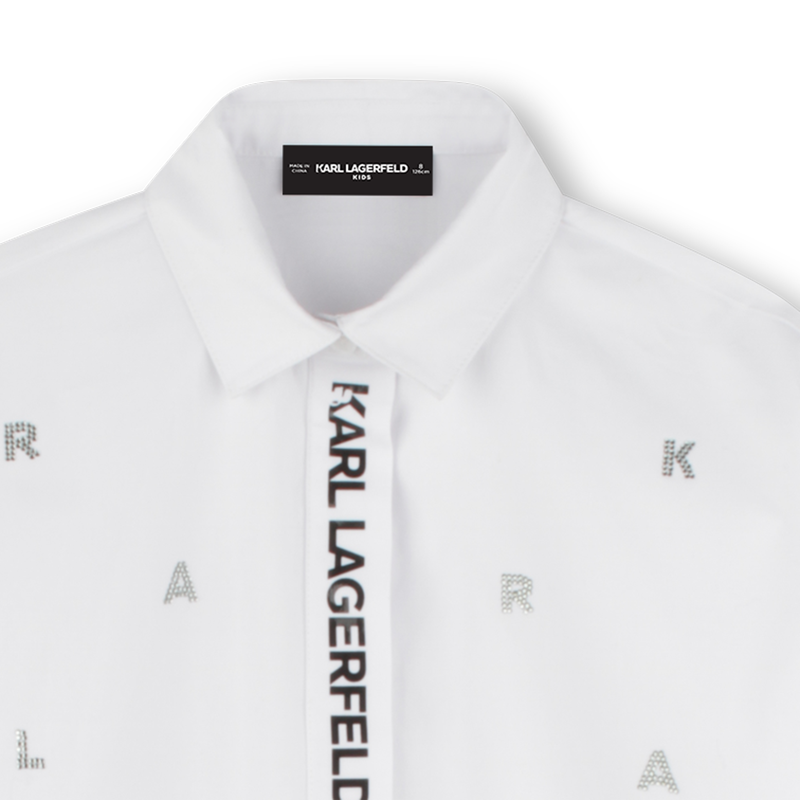 Abito camicia a maniche lunghe KARL LAGERFELD KIDS 
                        BAMBINA