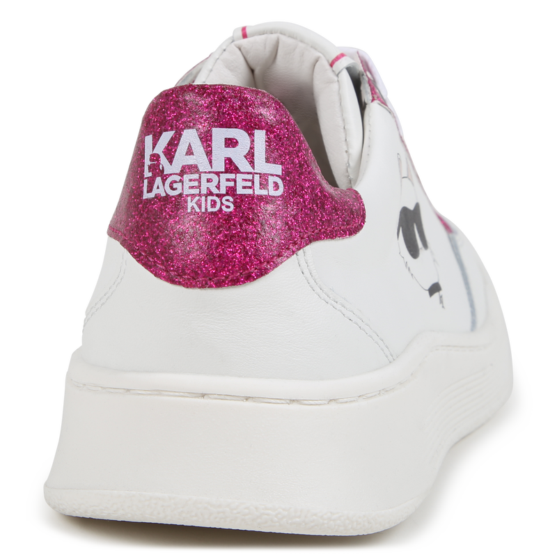 Sneakers di pelle con lacci KARL LAGERFELD KIDS 
                        BAMBINA