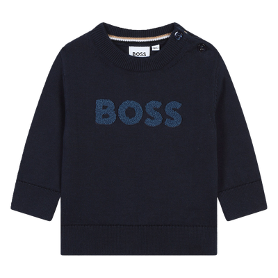Pullover in cotone con logo BOSS RAGAZZO