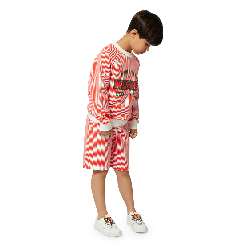 Bermuda in cotone a righe KENZO KIDS 
                        RAGAZZO