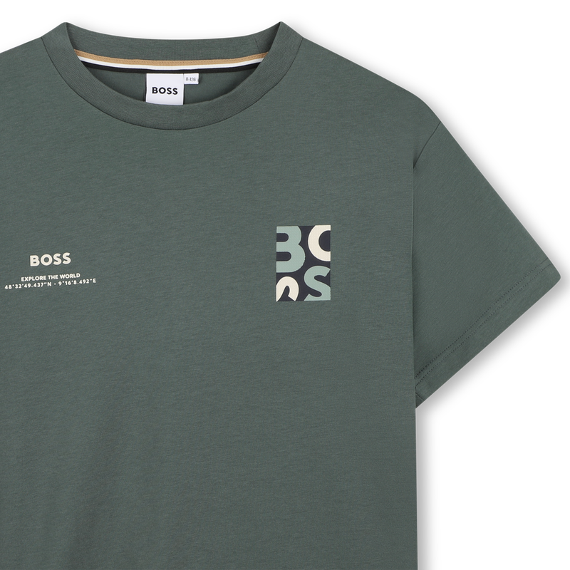 T-SHIRT A MANICHE CORTE BOSS 
                        RAGAZZO