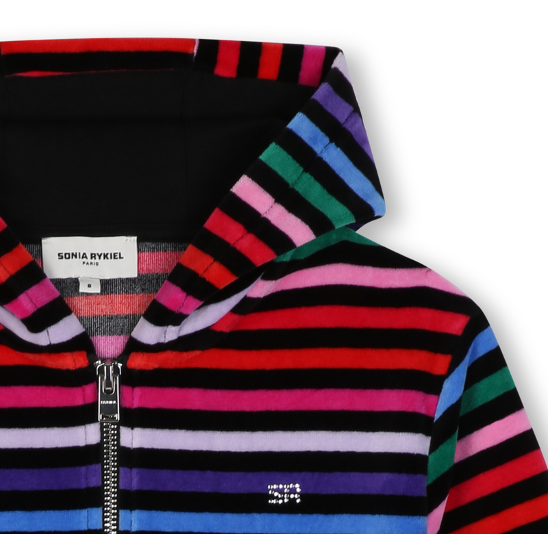 Velvet hooded cardigan SONIA RYKIEL 
                        BAMBINA