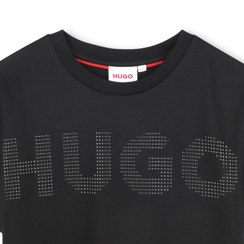 T-shirt cotone logo borchiato HUGO 
                        BAMBINA