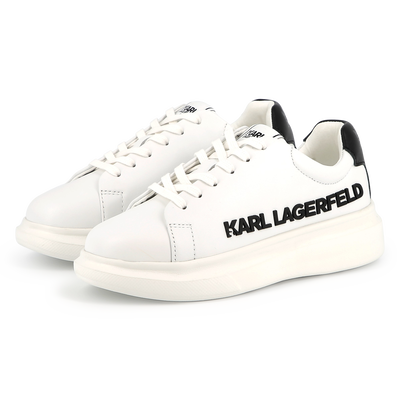 Sneakers in pelle con lacci KARL LAGERFELD KIDS UNISEX