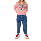 Jeans con inserti e pieghe KENZO KIDS 
                    BAMBINA