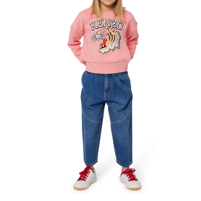 Jeans con inserti e pieghe KENZO KIDS BAMBINA