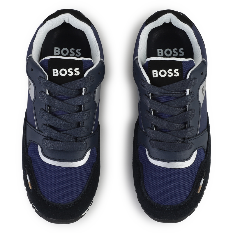 Sneakers stringate misto pelle BOSS 
                        RAGAZZO