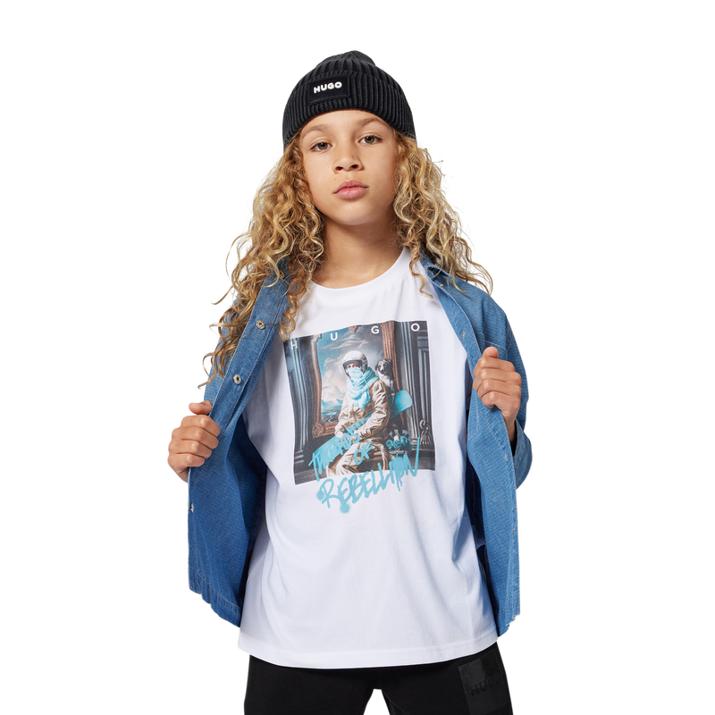 Overshirt in denim HUGO 
                        RAGAZZO