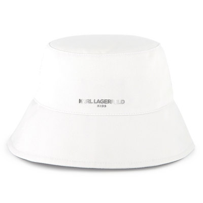 Bob ricamato in cotone KARL LAGERFELD KIDS BAMBINA