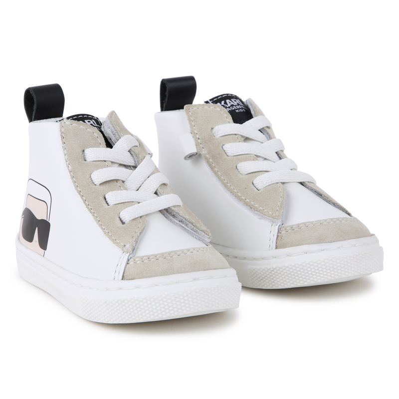 High-Top Leather Sneakers KARL LAGERFELD KIDS 
                        UNISEX