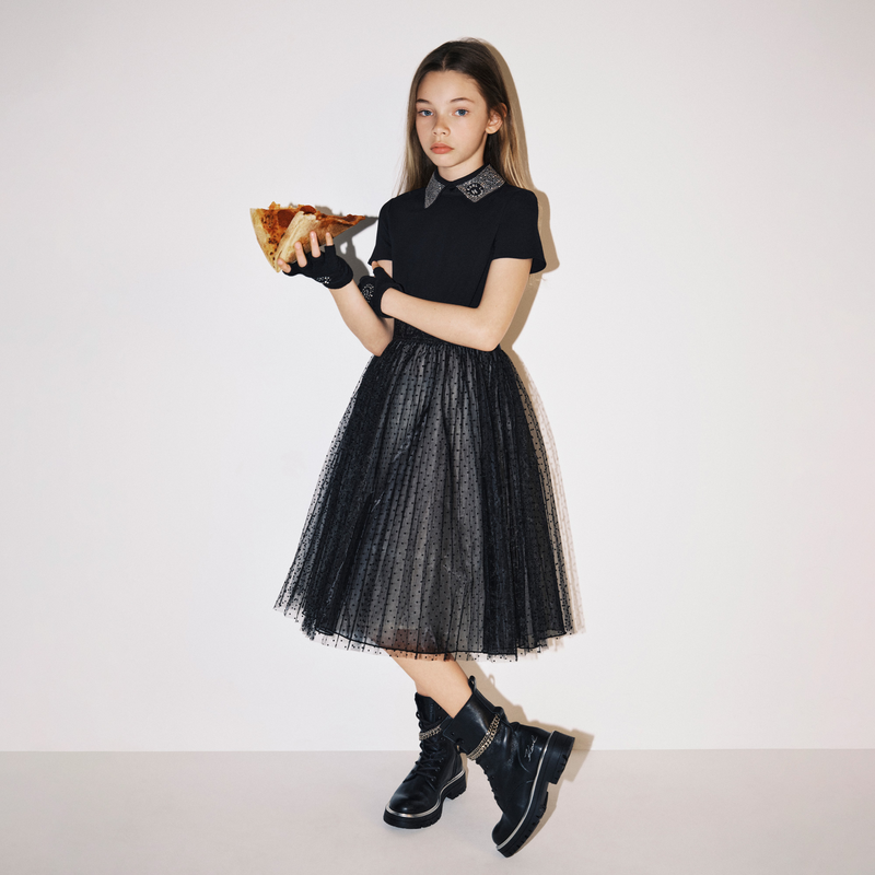 Stivaletti in pelle con catene KARL LAGERFELD KIDS 
                    BAMBINA