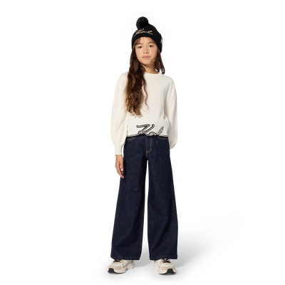 Pantaloni in denim KARL LAGERFELD KIDS BAMBINA
