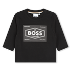 T-shirt in cotone con stampa BOSS 
                    RAGAZZO