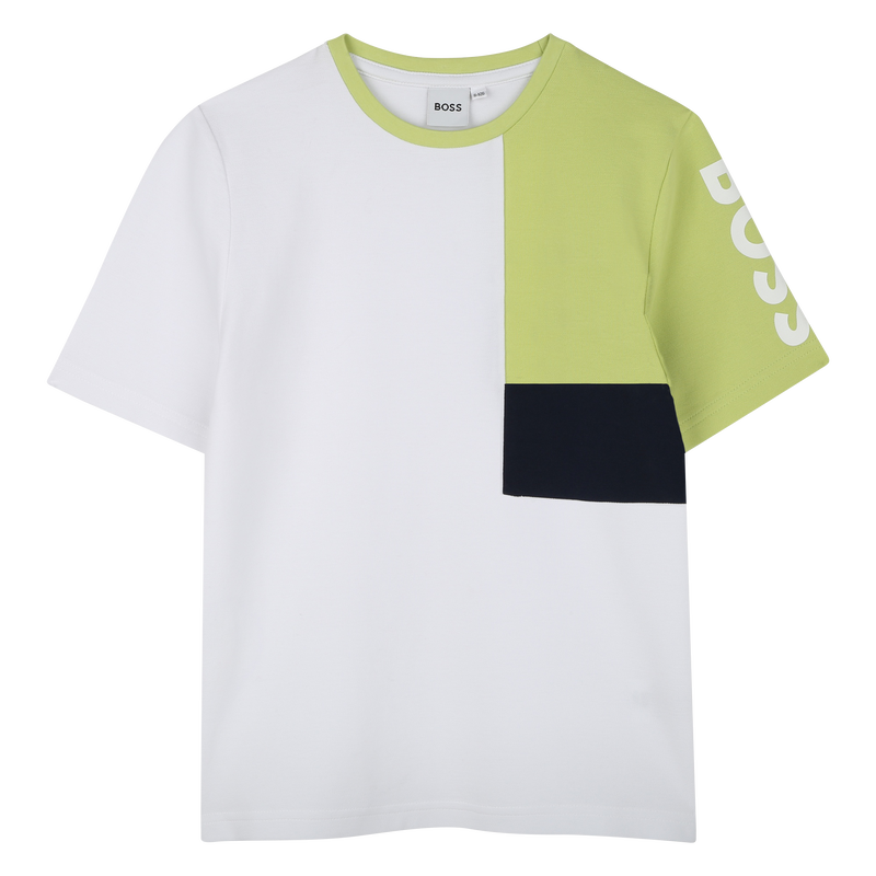 T-shirt in piqu&eacute; di cotone BOSS 
                        RAGAZZO