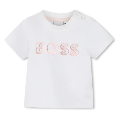 T-shirt con stampa lucida BOSS BAMBINA