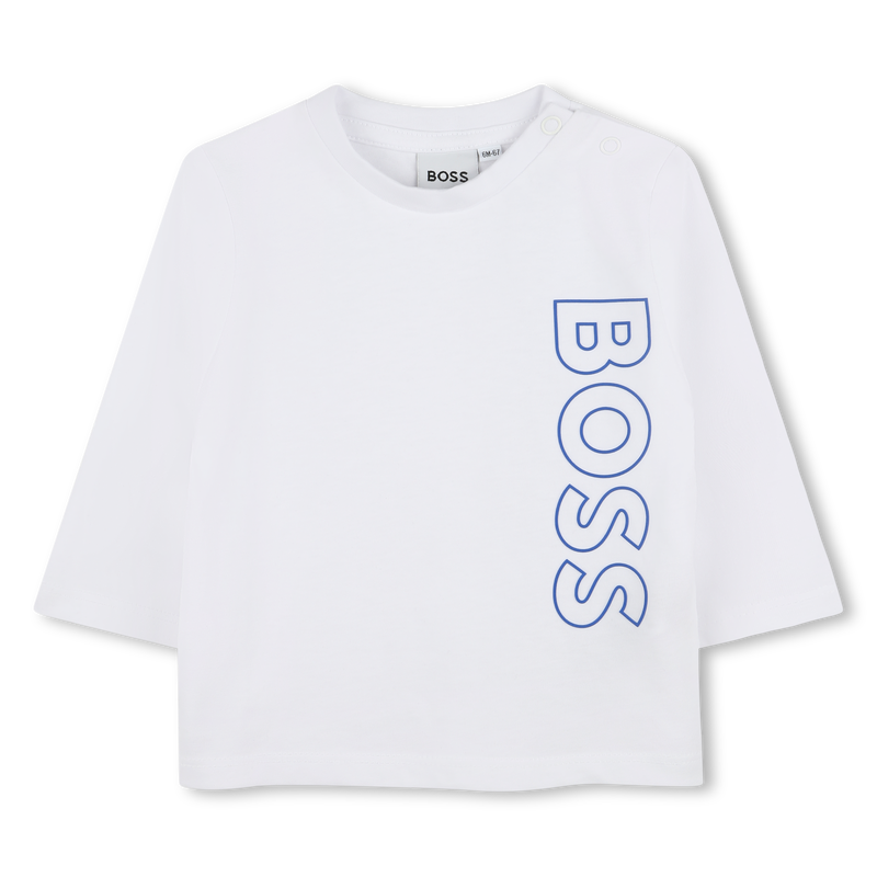 T-shirt cotone logo verticale BOSS 
                        RAGAZZO