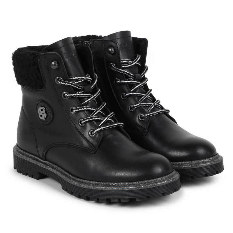 Stivaletti pelle lacci e zip BOSS 
                        BAMBINA