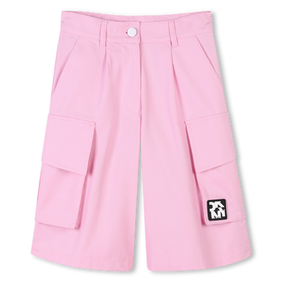 Shorts lunghi in cotone e lino DKNY BAMBINA