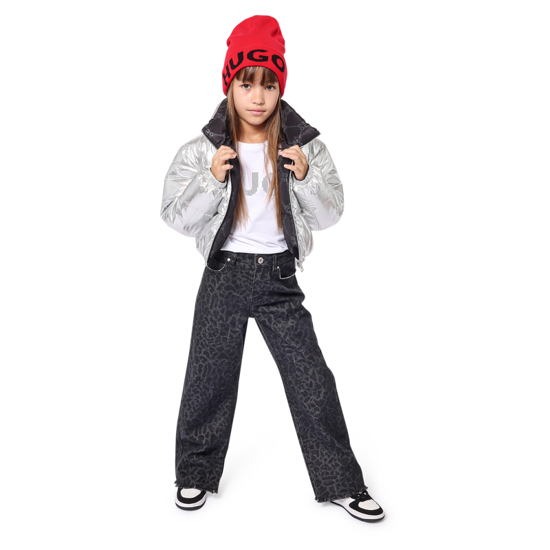 T-shirt cotone logo borchiato HUGO 
                        BAMBINA