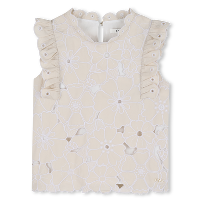 T-SHIRT CON RICAMO FLOREALE CHLOE BAMBINA
