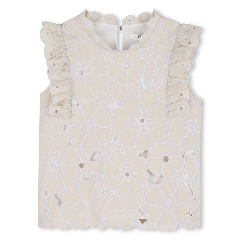 T-SHIRT CON RICAMO FLOREALE CHLOE 
                        BAMBINA