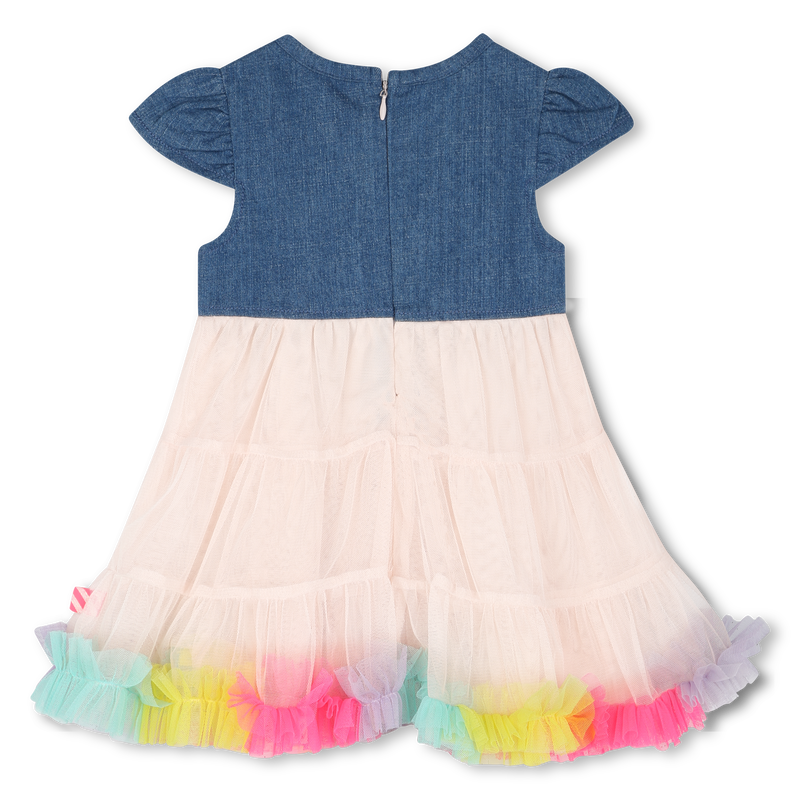 Vestito bimateriale con volant BILLIEBLUSH 
                        BAMBINA