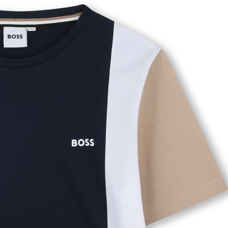 T-shirt di cotone multicolore BOSS 
                        RAGAZZO