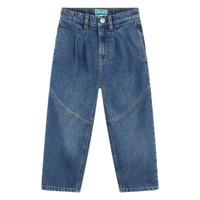 Jeans con inserti e pieghe KENZO KIDS BAMBINA