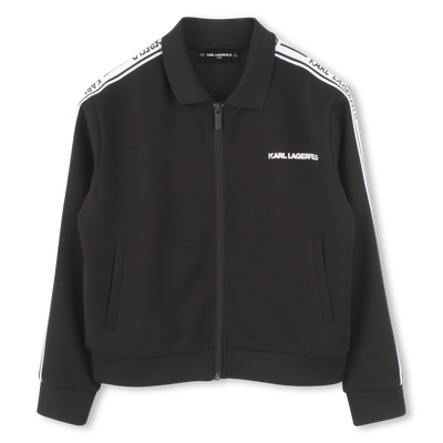 Cardigan con zip e tasche KARL LAGERFELD KIDS RAGAZZO