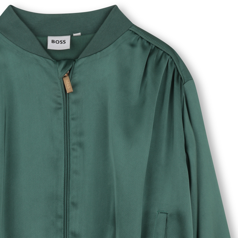 FELPA CON CAPPUCCIO E ZIP BOSS 
                        BAMBINA