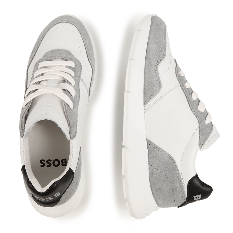 Sneakers stringate in pelle BOSS 
                        BAMBINA