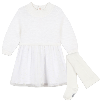 Vestito bi-materiale a maglia CARREMENT BEAU BAMBINA