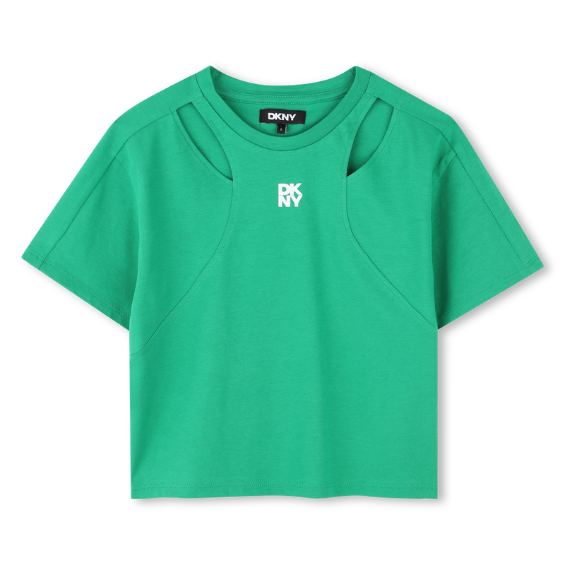 T-shirt trafori maniche corte DKNY 
                        BAMBINA