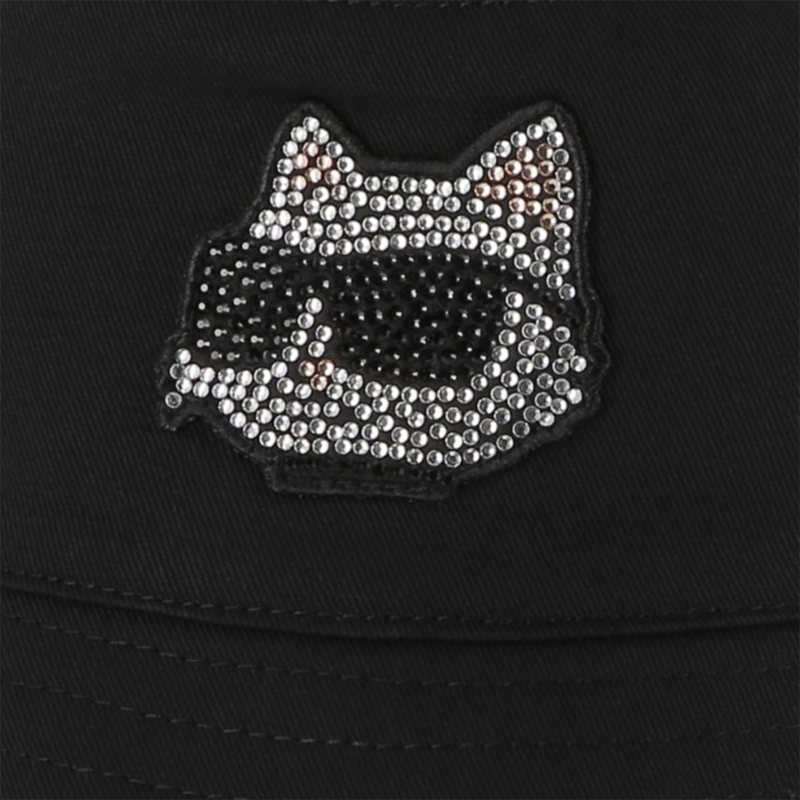 Bob in cotone con bordi lunghi KARL LAGERFELD KIDS 
                        BAMBINA