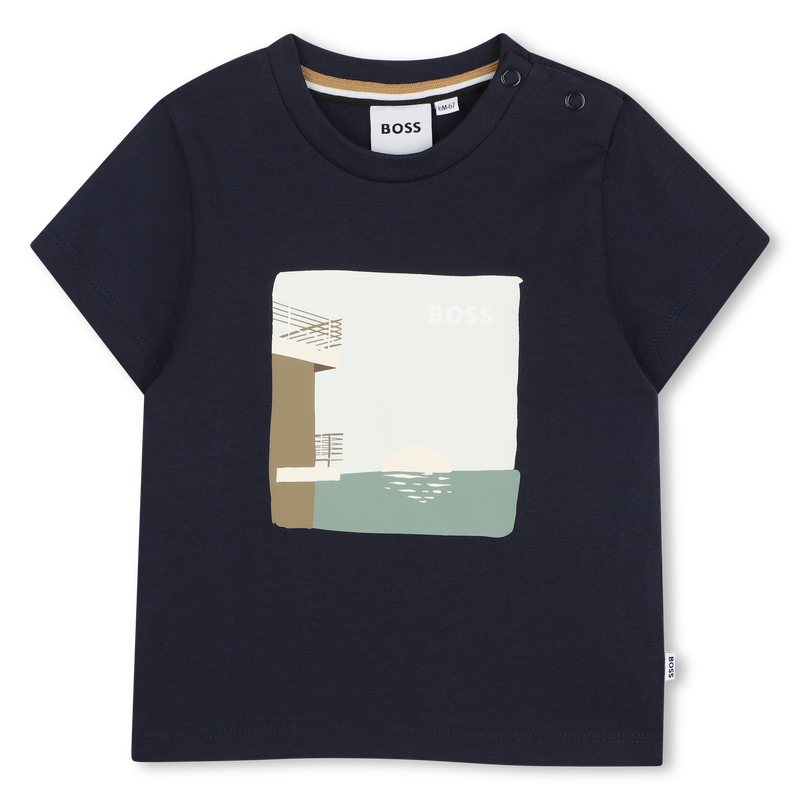 T-SHIRT A MANICHE CORTE BOSS 
                        RAGAZZO