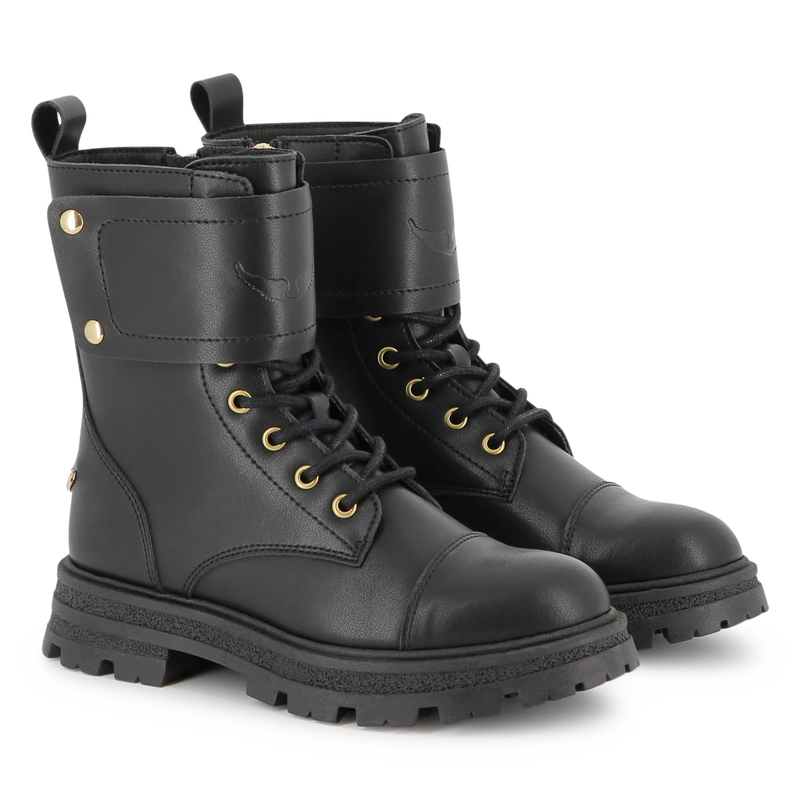 Stivali stringati in pelle bovina ZADIG & VOLTAIRE 
                        BAMBINA