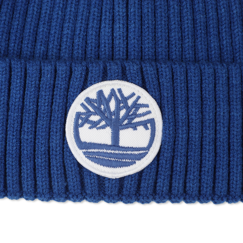 Knitted badge hat with logo TIMBERLAND 
                        RAGAZZO
