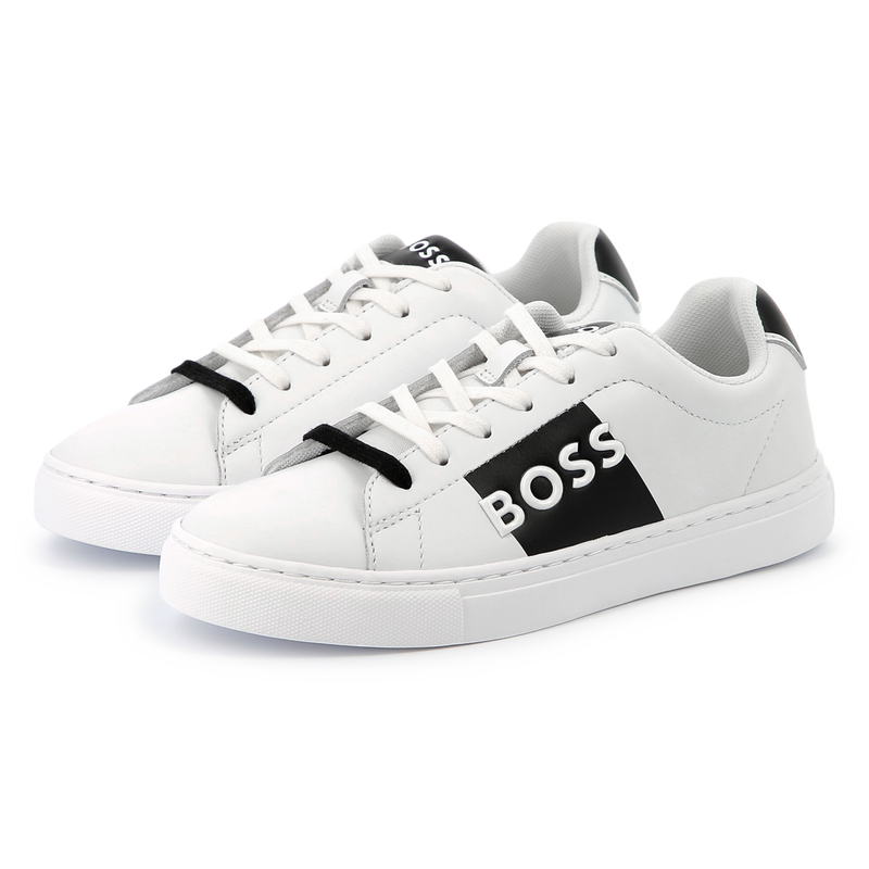 Sneakers stringate in pelle
