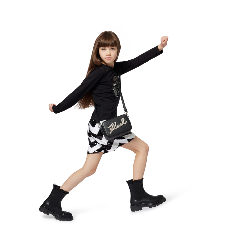 Stivaletto Chelsea in pelle di vacchetta KARL LAGERFELD KIDS 
                        BAMBINA