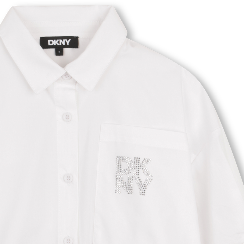 CAMICIA A MANICHE CORTE DKNY 
                        BAMBINA