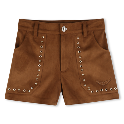 PANTALONCINI IN PELLE SCAMOSCIATA IMMITATION ZADIG & VOLTAIRE BAMBINA